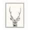 Stupell Industries Deer Portrait Grey Drawing Design Framed Wall Art